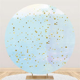 Runden Gold Funkeln Und Blau Glücklich Geburtstag Hintergrund